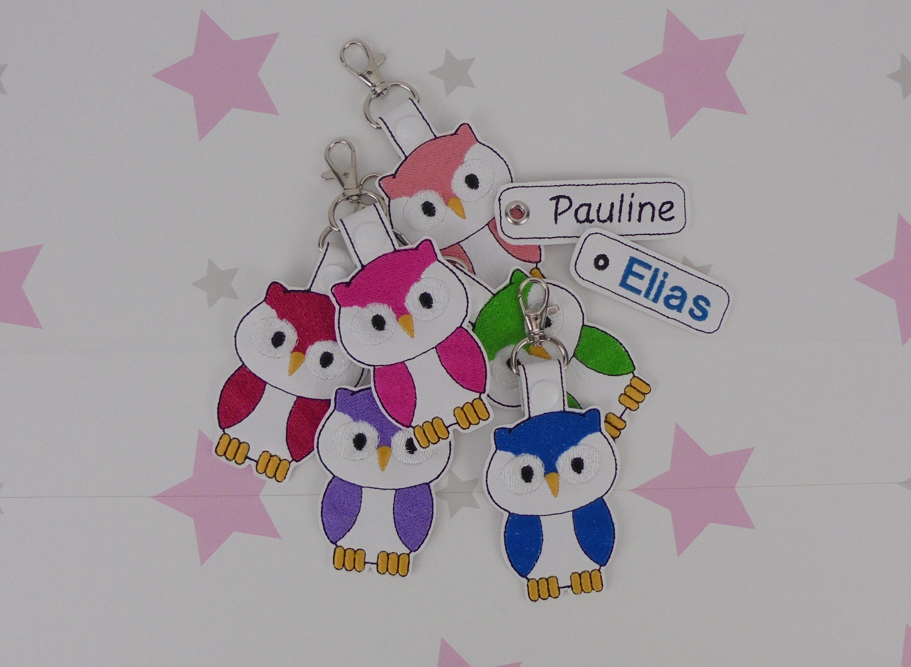 pinkeSterne * Schl&uuml;sselanh&auml;nger EULE Taschenbaumler Anh&auml;nger Owl