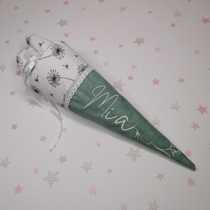 pinkeSterne * Schultüte Pusteblume Blumen Schultütenkissen Schultütenset Schulanfang Zeugnismappe Einschulungsoutfit 70 80 90 100
