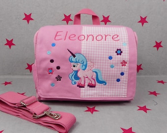 pinkeSterne * Kindergartentasche Kindertasche Multi-Tasche Rucksack Umhängetasche Einhorn Rosa