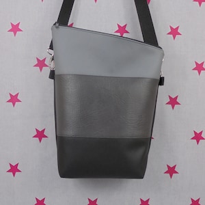 pinkeSterne * Handtasche Umhängetasche Rucksack Handmade Handmade Grau Schwarz