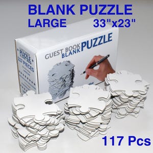 Großes Blanko-Puzzle 33x23+ Zoll, 117+ Teile - Ideal für Hochzeit Geburtstagsparty Events, DIY Art Craft Projekte, Gästebuch Alternative