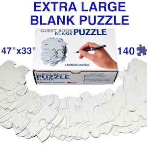 Großes Blanko-Puzzle, 140+ Teile, 120x33+ Zoll - Ideal für Hochzeit Geburtstagsfeiern, DIY Kunst Handwerk Projekte, Gästebuch Alternative
