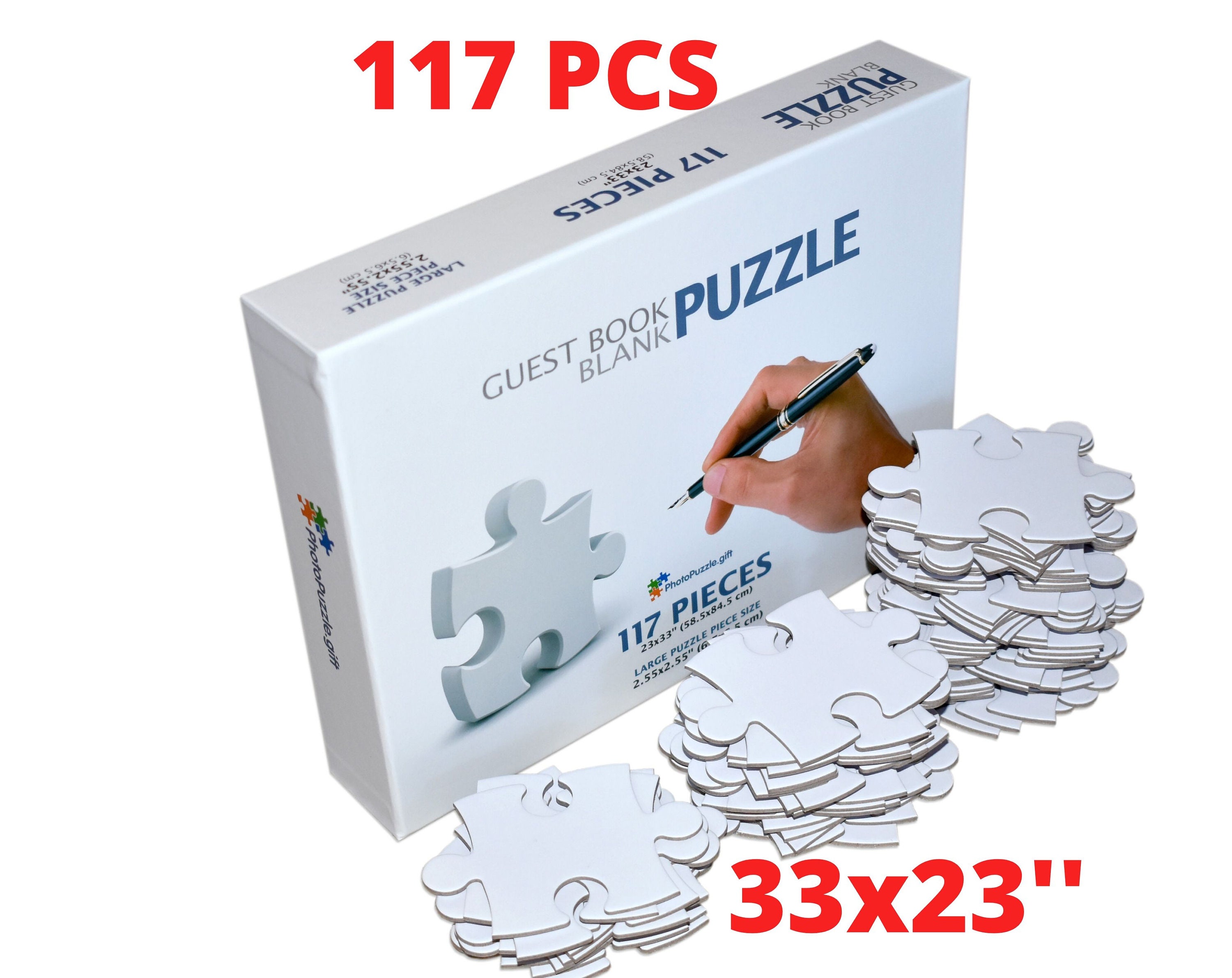 Thick Extra Large Blank White Puzzle Pieces for Unique Wedding Guest Book  Alternative Event Puzzle, Alternative Guestbook, Puzzle Guestbook 