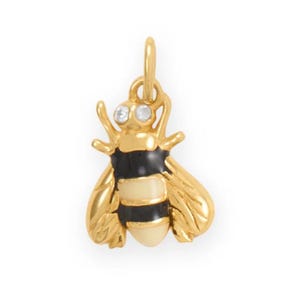 14k Gold Plated Sterling Silver Bumble Bee Charm