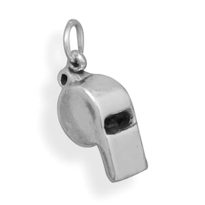 Sterling Silver 3D Whistle Charm - Coach Charm - Sports Charm