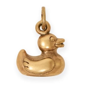 Sterling Silver Rubber Duck Charm 3D Duck Charm Duck Charm