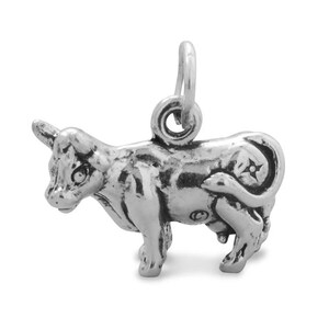 Sterling Silver Cow Charm Farm Charm Animal Charm