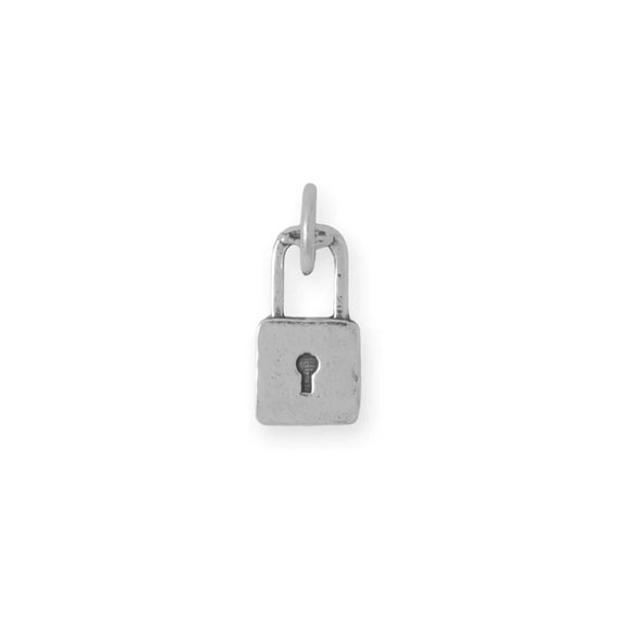 Padlock Charm Oxidized Sterling Silver Padlock Charm Oxidized Sterling Silver