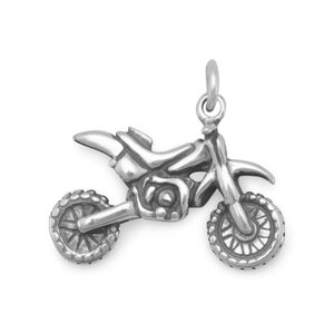 Sterling Silver Dirt Bike Charm - Motorcycle Charm - Bike Charm - Biker Gift - Birthday Gift