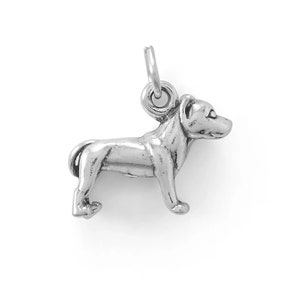 Sterling Silver American Staffordshire Charm 3D Pit bull Dog Charm