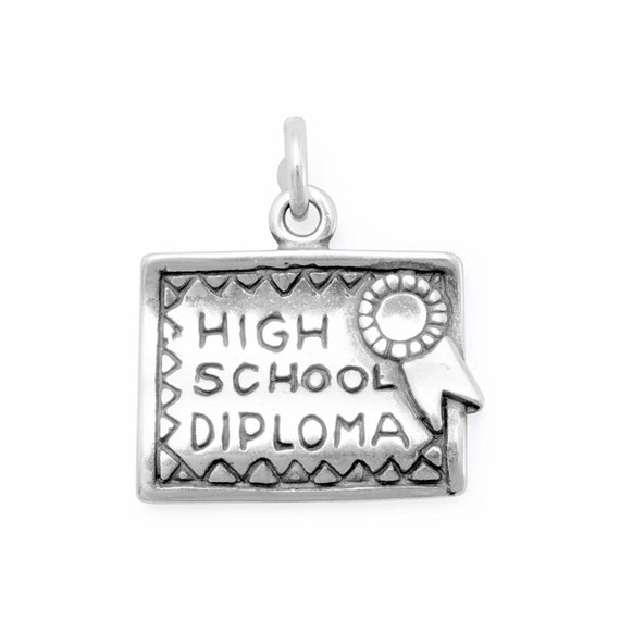 Sterling Silver High School Diploma Charm Etsy