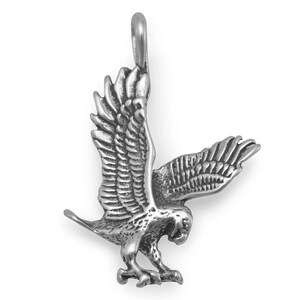 Sterling Silver Eagle Charm Flying Eagle Charm Bird Charm Animal Charm Eagle jewelry American Eagle Charm