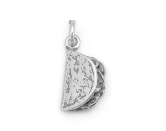 Sterling Silver Taco Charm Food Jewelry Taco Lover Charm 3D Taco Mexican Food Charm