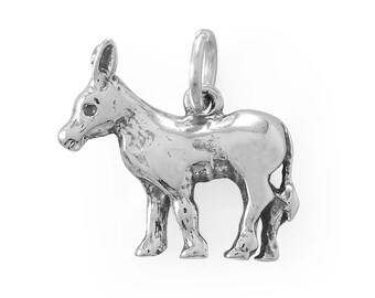 Sterling Silver 3D Donkey Charm Animal Charm Donkey