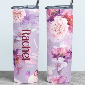 Gobelet personnalisé, gobelet de printemps de 20 oz, gobelet maigre violet