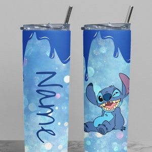Personalized Stitch Tumbler, Stitch 20oz Skinny Tumbler, Stitch Gift Idea, Stitch and Angel, Customizable Tumbler