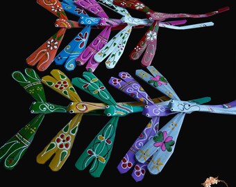 Set 50 Hand Carved Self Balancing Bamboo Dragonfly Decor 2.7/' inch Handmade