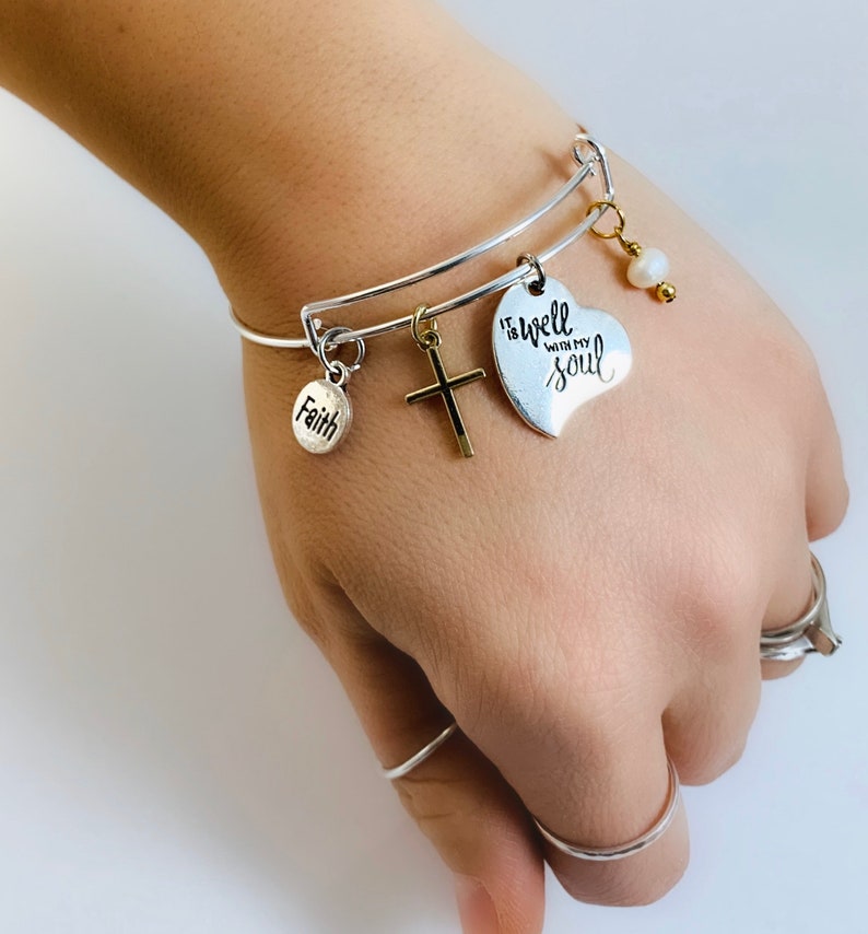 Faith Charm Bracelet Faith Gift Gift for her Gift for Etsy