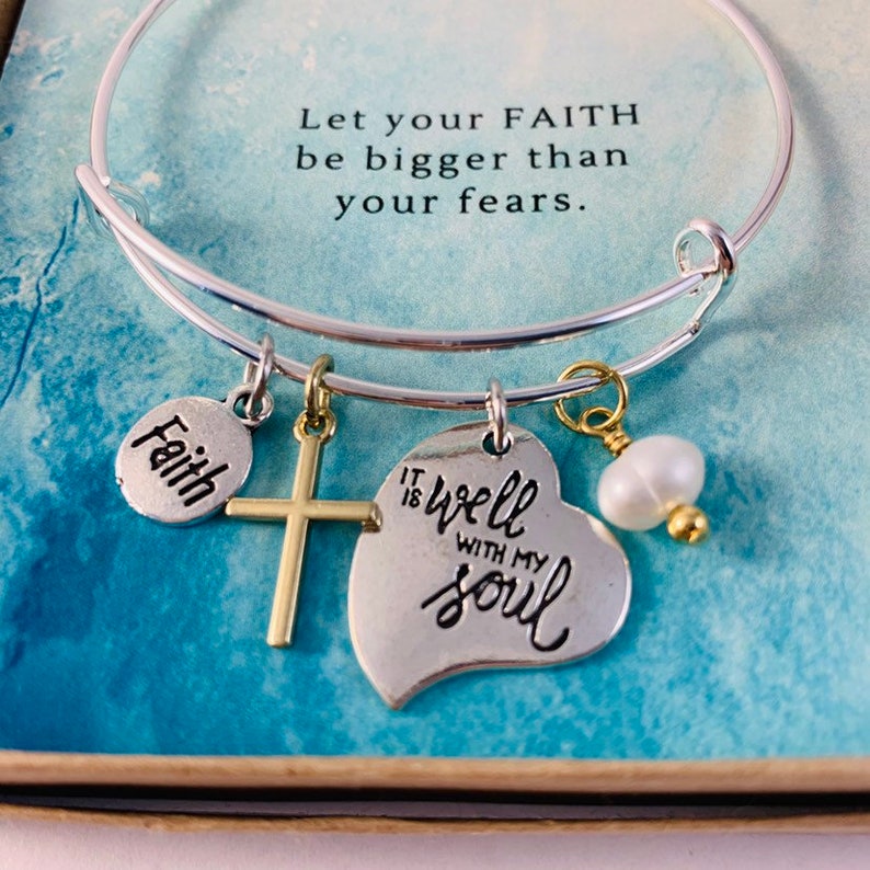 Faith Charm Bracelet Faith Gift Gift for her Gift for Etsy