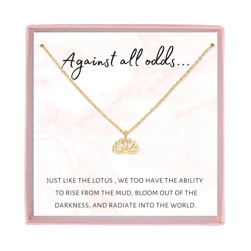 Lotus Necklace Encouragement Gift for 