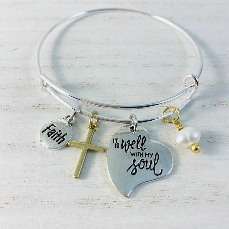Faith Charm Bracelet Faith Gift Gift for her Gift for Etsy