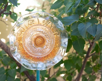 Allamanda- Glass flower, yard art, garden flower, carnival
