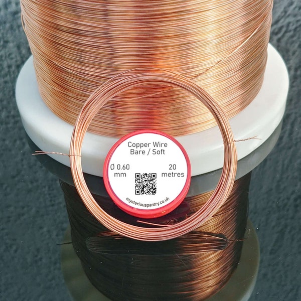 Copper Wire Soft Bare / Uncoated Round - Various Diameters - jewellery wire