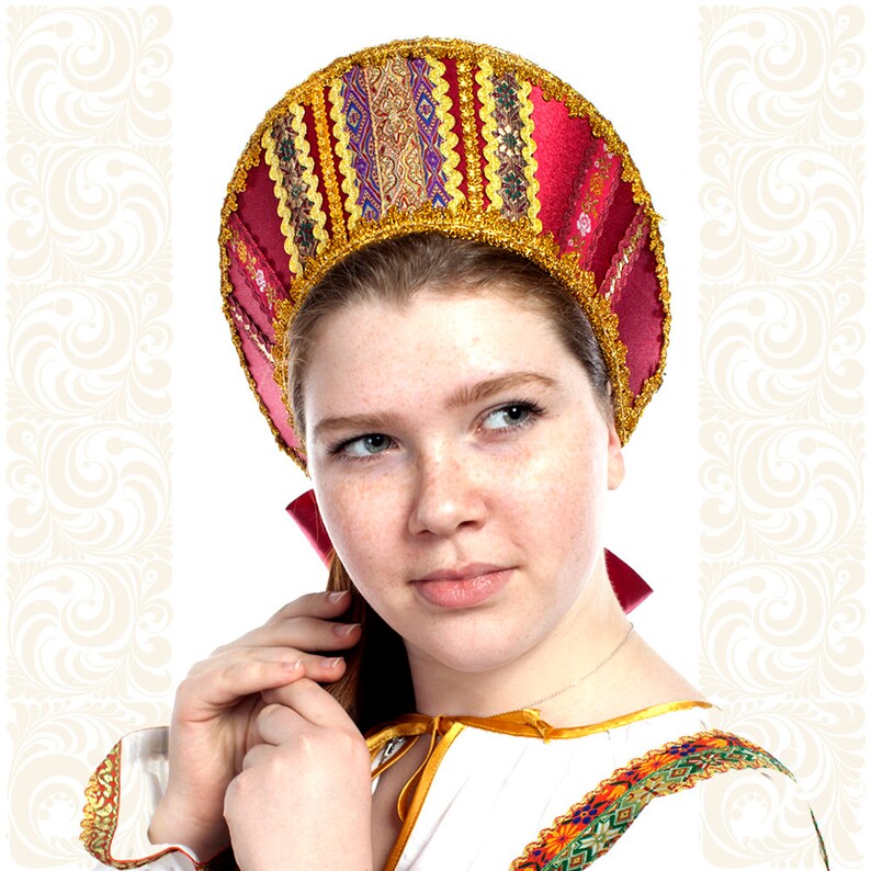 Headwear Asya Slavic headpieces Russian crown Folk | Etsy