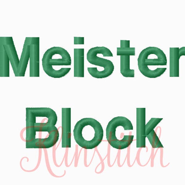 50% Sale!! Meister Block Embroidery Fonts 3 Sizes Fonts BX Fonts Embroidery Designs PES Fonts Alphabets - Instant Download