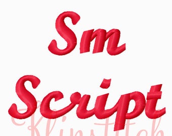 50% Sale!! SM Script Embroidery Fonts 3 Sizes Fonts BX Fonts Embroidery Designs PES Fonts Alphabets - Instant Download