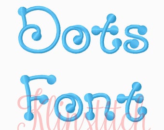 50% Sale!! Dots Font Embroidery Fonts 4 Sizes Fonts BX Fonts Embroidery Designs PES Fonts Alphabets - Instant Download