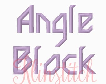 50% Sale!! Angle Block Embroidery Fonts 4 Sizes Fonts BX Fonts Embroidery Designs PES Fonts Alphabets - Instant Download