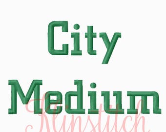 50% Sale!! City Medium Embroidery Fonts 4 Sizes Fonts BX Fonts Embroidery Designs PES Fonts Alphabets - Instant Download