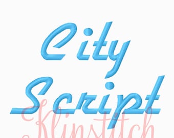 50% Sale!! City Script Embroidery Fonts 4 Sizes Fonts BX Fonts Embroidery Designs PES Fonts Alphabets - Instant Download