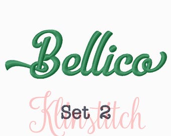 50% Sale!! Set 2 Bellico Embroidery Fonts 5 Sizes Fonts BX Fonts Embroidery Designs PES Fonts Alphabets - Instant Download