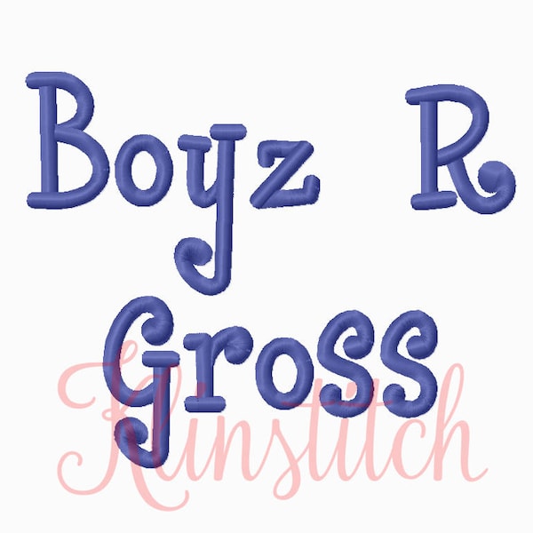 50% Sale!! Boyz R Gross Embroidery Fonts 6 Sizes Fonts BX Fonts Embroidery Designs PES Fonts Alphabets - Instant Download