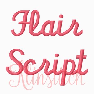 50% Sale!! Flair Script Embroidery Fonts 3 Sizes Fonts BX Fonts Embroidery Designs PES Fonts Alphabets - Instant Download