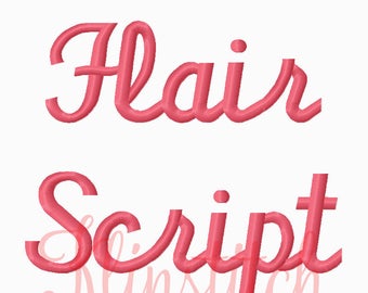 50% Sale!! Flair Script Embroidery Fonts 3 Sizes Fonts BX Fonts Embroidery Designs PES Fonts Alphabets - Instant Download