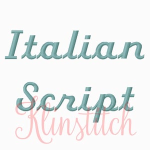 50% Sale!! Italian Script Embroidery Fonts 4 Sizes Fonts BX Fonts Embroidery Designs PES Fonts Alphabets - Instant Download
