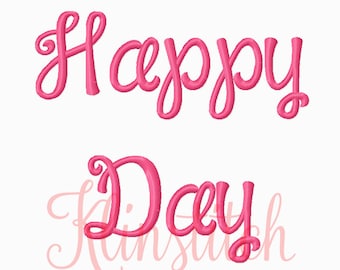50% Sale!! Happy Day Embroidery Fonts 3 Sizes Fonts BX Fonts Embroidery Designs PES Fonts Alphabets - Instant Download
