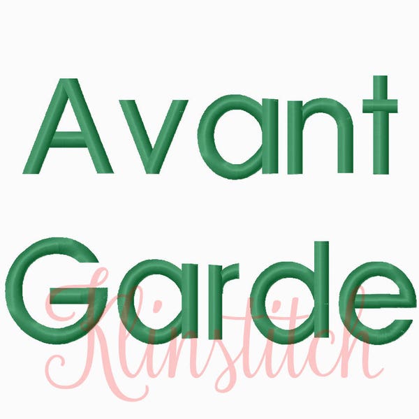 50% Sale!! Avant Garde Embroidery Fonts 4 Sizes Fonts BX Fonts Embroidery Designs PES Fonts Alphabets - Instant Download