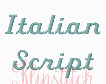 50% Sale!! Italian Script Embroidery Fonts 4 Sizes Fonts BX Fonts Embroidery Designs PES Fonts Alphabets - Instant Download