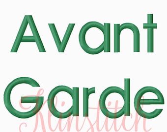 50% Sale!! Avant Garde Embroidery Fonts 4 Sizes Fonts BX Fonts Embroidery Designs PES Fonts Alphabets - Instant Download