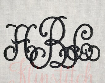 50% Sale!! Lace Monogram Embroidery Fonts 4 Sizes Three Letters Monogram Fonts BX Fonts Embroidery Designs PES Alphabets - Instant Download