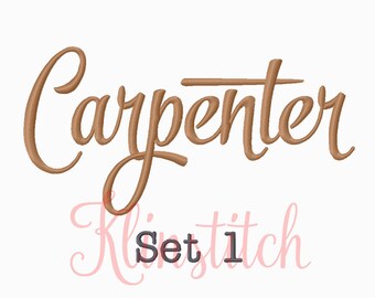 50% Sale!! Set 1 Carpenter Embroidery Fonts 5 Sizes Fonts BX Fonts Embroidery Designs PES Fonts Alphabets - Instant Download