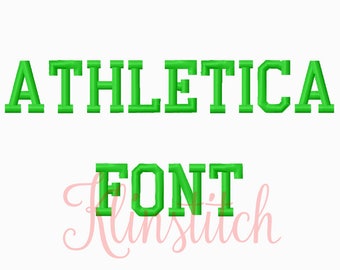 50% Sale!! Athletica Embroidery Fonts 4 Sizes Fonts BX Fonts Embroidery Designs PES Fonts Alphabets - Instant Download