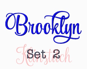 50% Sale!! Set 2 Brooklyn Embroidery Fonts 5 Sizes Fonts BX Fonts Embroidery Designs PES Fonts Alphabets - Instant Download