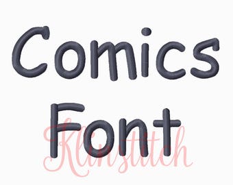 50% Sale!! Comics Embroidery Fonts 4 Sizes Fonts BX Fonts Embroidery Designs PES Fonts Alphabets - Instant Download