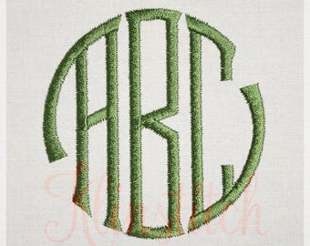 50% Sale!! Seal Monogram Embroidery Fonts 3 Sizes Three Letters Monogram Fonts BX Fonts Embroidery Designs PES Alphabets - Instant Download