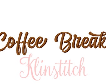 50% Sale!! Set 2 Coffee Break Embroidery Fonts 5 Sizes Fonts BX Fonts Embroidery Designs PES Fonts Alphabets - Instant Download